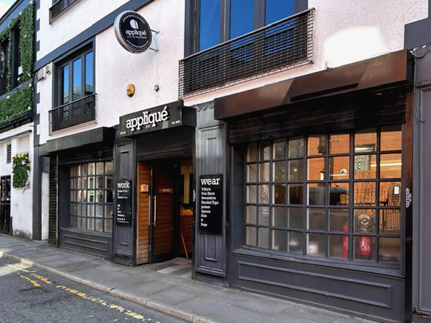 Applique shop entrance from outside